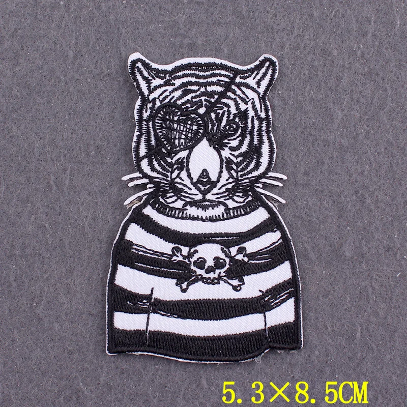 5 unids/lote parche bordado parches de animales Punk en ropa DIY ropa Hippie rayas Possum parches para planchar para ropa pegatina - imagen 4