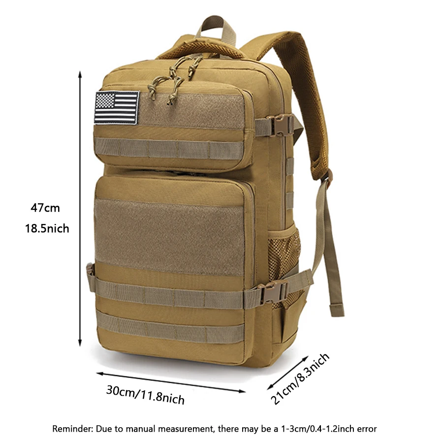 Mochila táctica gran capacidad con compartimentos multifunción