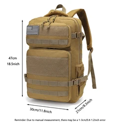 Mochila táctica gran capacidad con compartimentos multifunción