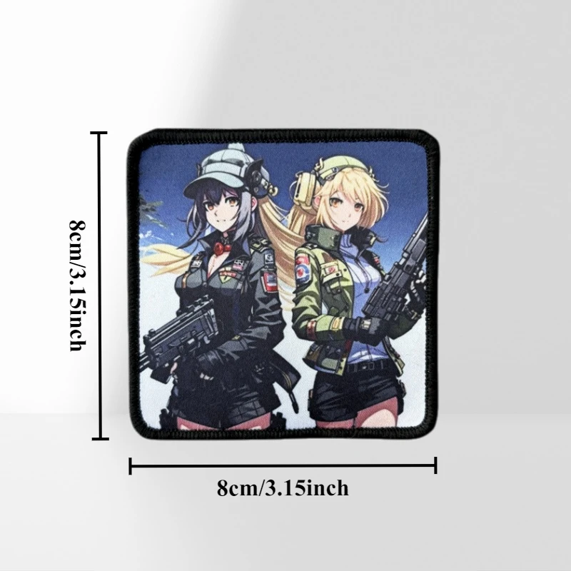 Parche táctico para chica con pistola para ropa, insignia de moral, parches militares, brazalete impreso, gancho, pegatinas para mochila - imagen 5