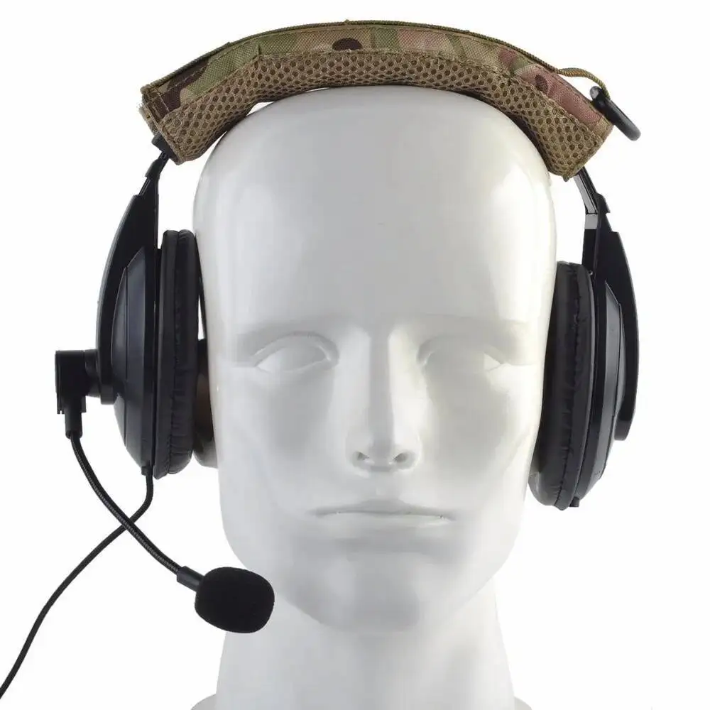 Diadema táctica, cubierta para auriculares, almohadilla de malla para auriculares, correas MOLLE, banda para la cabeza, orejeras, accesorios de caza - imagen 2