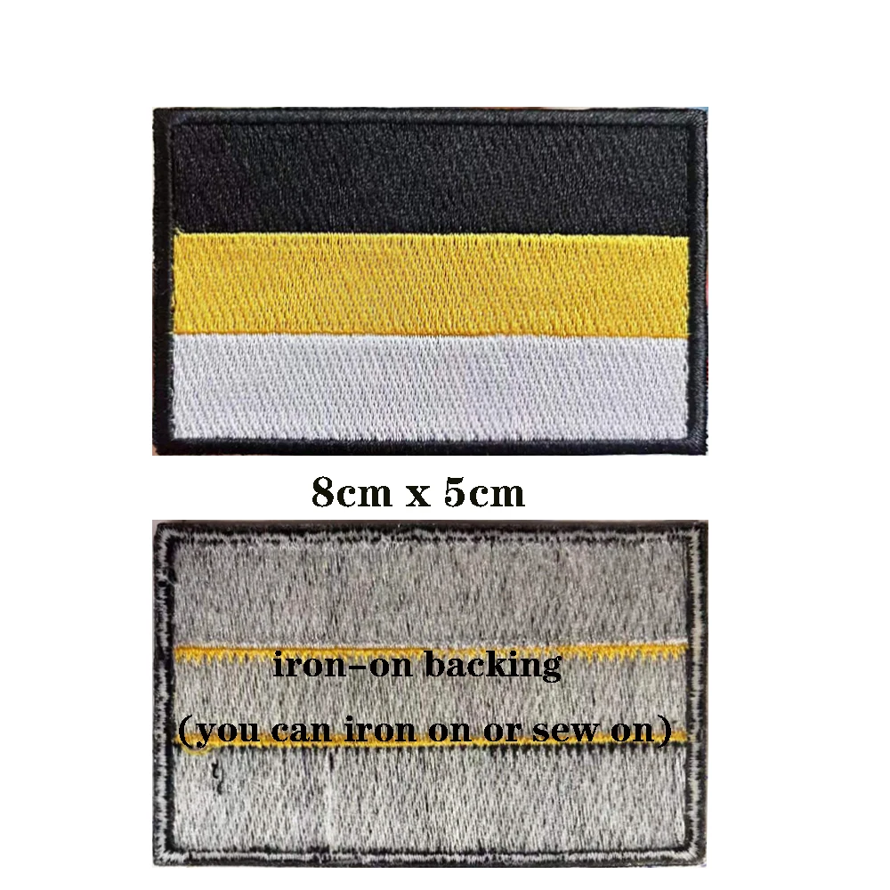 Brazalete con bandera del Imperio ruso, parche bordado con gancho y bucle o hierro, insignia bordada, tela, raya moral militar, 1 ud. - imagen 2