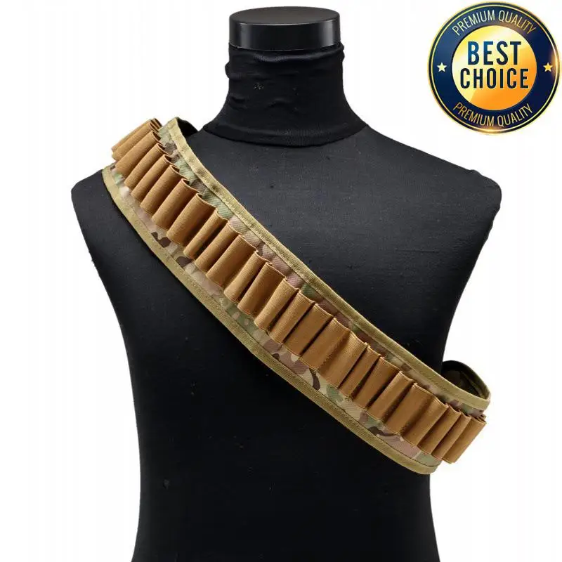 Cinturón de almacenamiento para deportes al aire libre, 12G, 30 agujeros, escopeta, bala, cinturón de almacenamiento táctico, 30 rondas, caza, 130cm, cinturón de camuflaje multifuncional - imagen 5