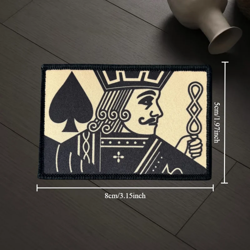 Parche estampado de naipes, insignia de moral con gancho y bucle, brazalete de calavera, parches militares para ropa, mochila, pegatina decorativa - imagen 4