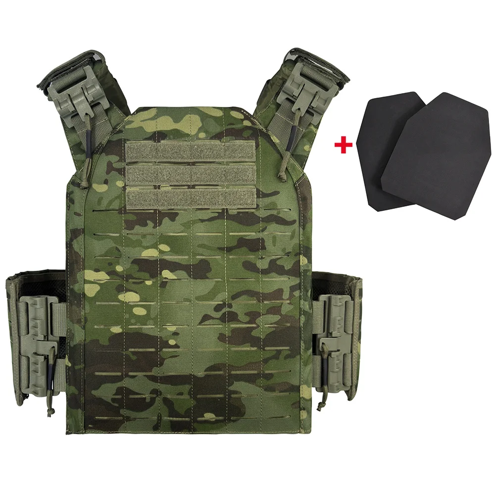 UNIONTAC-portador de placa de nailon 1000D, chaleco táctico para exteriores, chaleco MOLLE protector ajustable para caza, insertos de espuma EVA * 2 - imagen 3