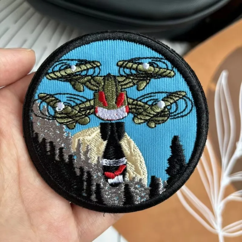 Parches tácticos de moral del ejército ucraniano de drones, parche de gancho bordado, intelicia militar, insignia de guerra de Ucrania, pegatinas para mochila - imagen 5