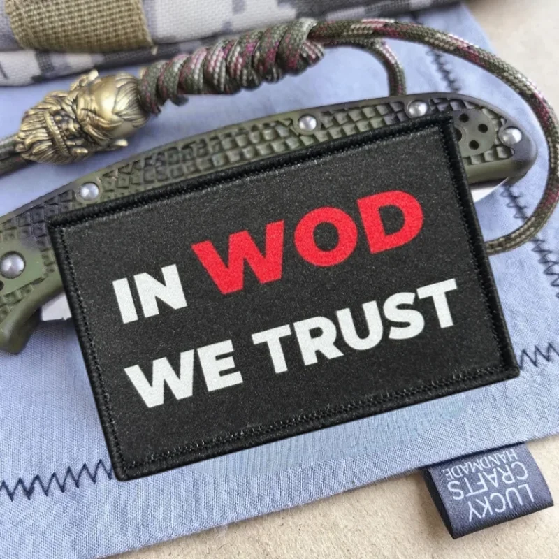 En WOD We Trust parche de impresión chaleco táctico gancho y bucle insignia de moral mochila pegatinas decorativas brazalete parches para ropa - imagen 4