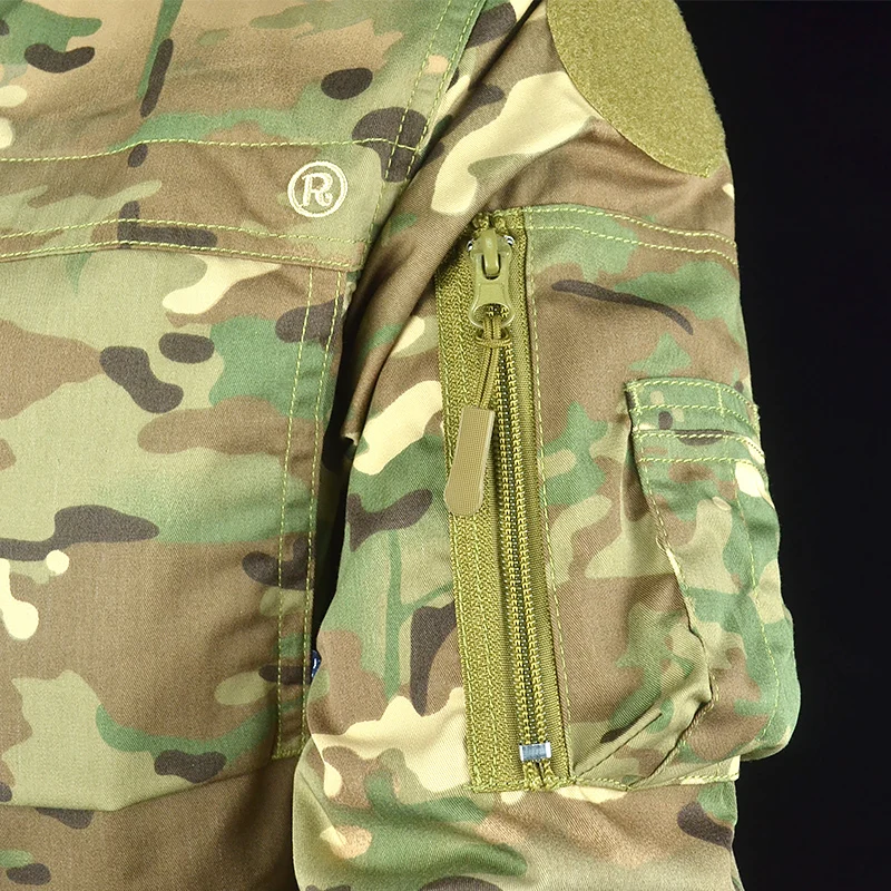 Mege-uniforme táctico para hombre, conjunto de entrenamiento fino para exteriores, camisa de caza de algodón estirable y pantalones Cargo - imagen 5