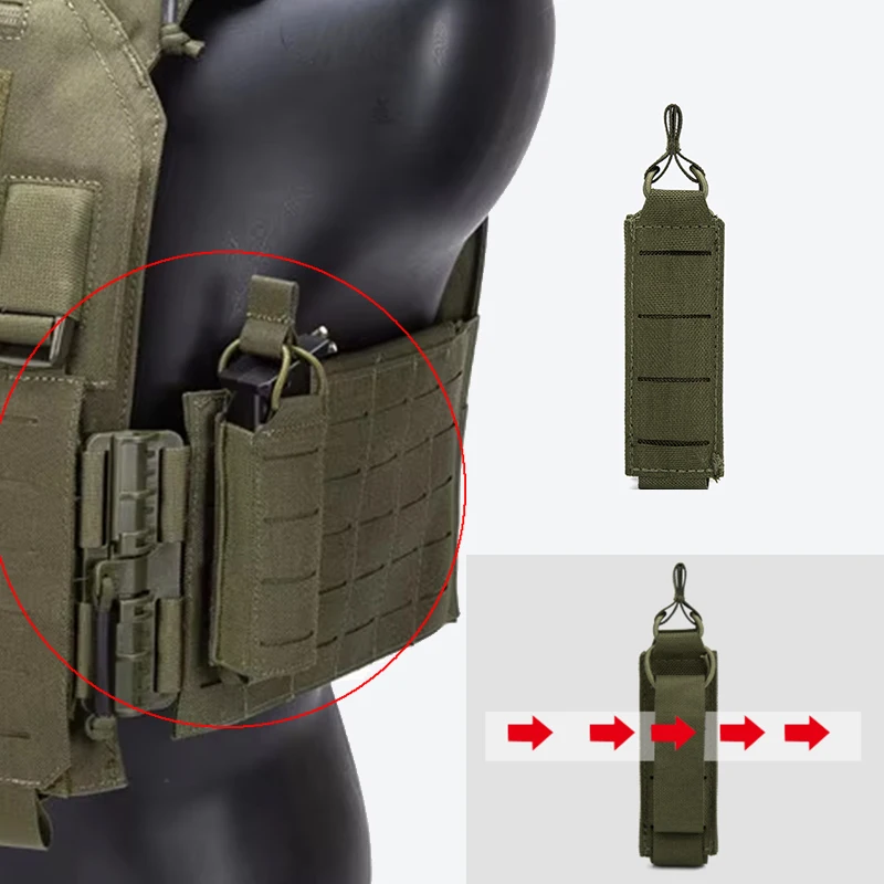 Bolsa de nailon para revistas de 9mm, 1000D, corte láser, ligera, individual, Molle, táctica, Edc, mochila, chaleco, accesorios de caza - imagen 3