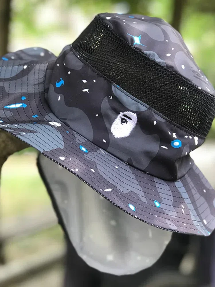 Sombrero de pescador de camuflaje para niños, capa de malla grande, lavabo colgante, mediano y grande, primavera y verano - imagen 5