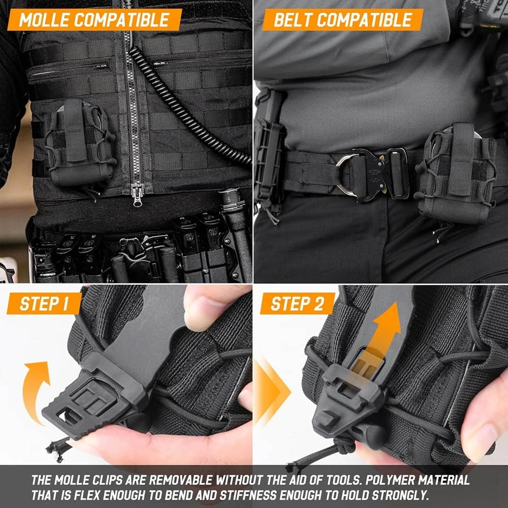 Funda para esposas tácticas, funda para puños de cinturón Molle, bolsa para esposas profesional, soporte para grilletes estándar de liberación rápida para chaleco - imagen 5