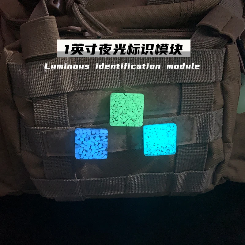 Módulo de Identificación luminoso, parches cuadrados, insignias tácticas de resina que brillan en la oscuridad, decoración de mochila, chaleco y casco DIY con gancho - imagen 2