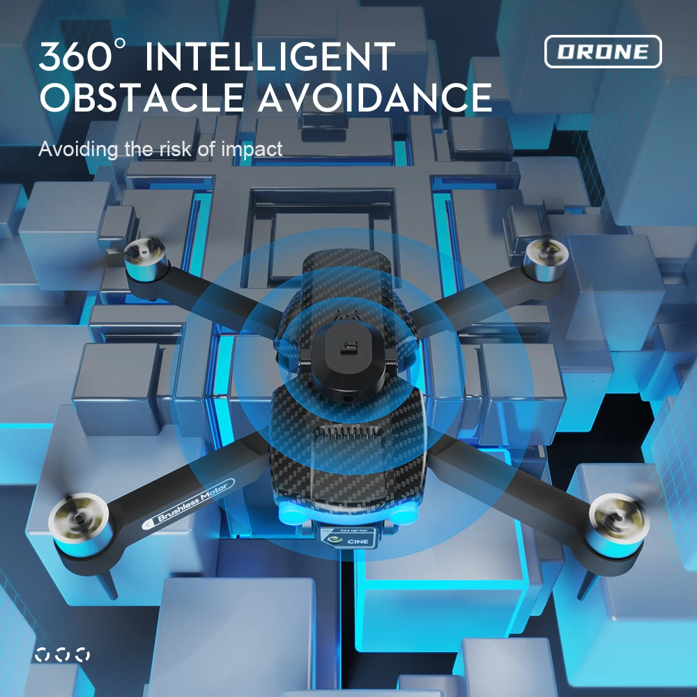 Dron sin escobillas XT204 con cámara dual 8KHD 360 ° Avión cuadricóptero plegable Wifi con posicionamiento de flujo óptico para evitar obstáculos - imagen 3