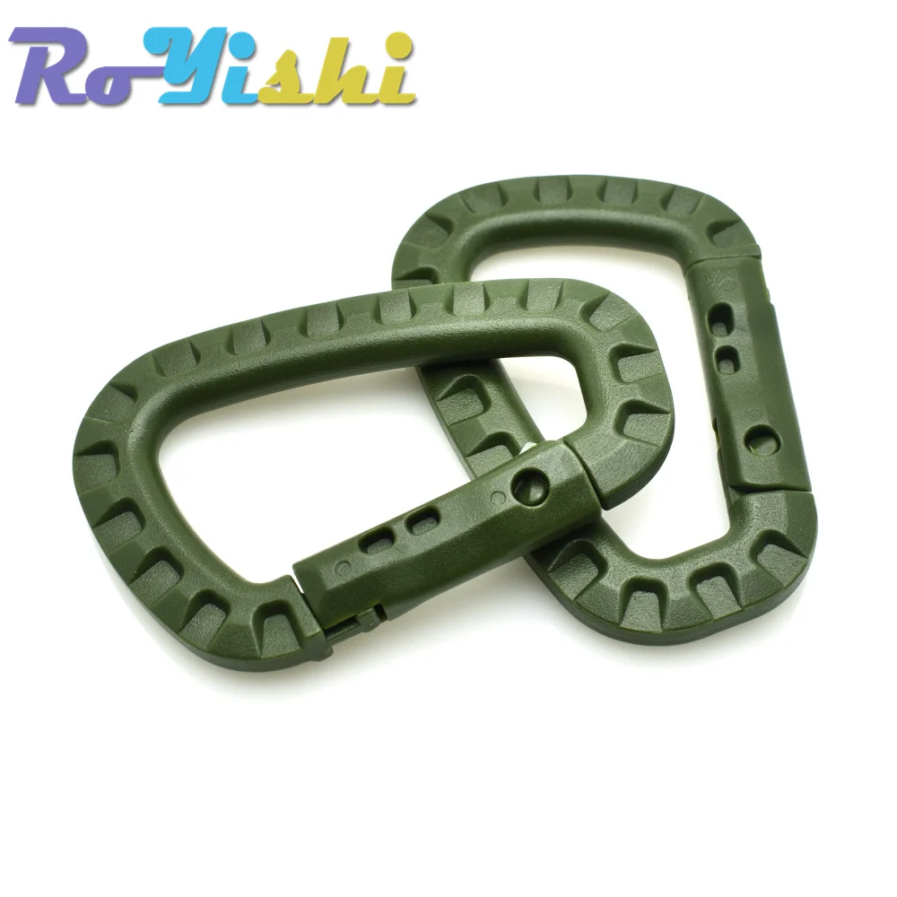 Hebilla de alpinismo en forma de D, Clip a presión, mosquetón de escalada de acero de plástico, gancho colgante para llavero - imagen 2