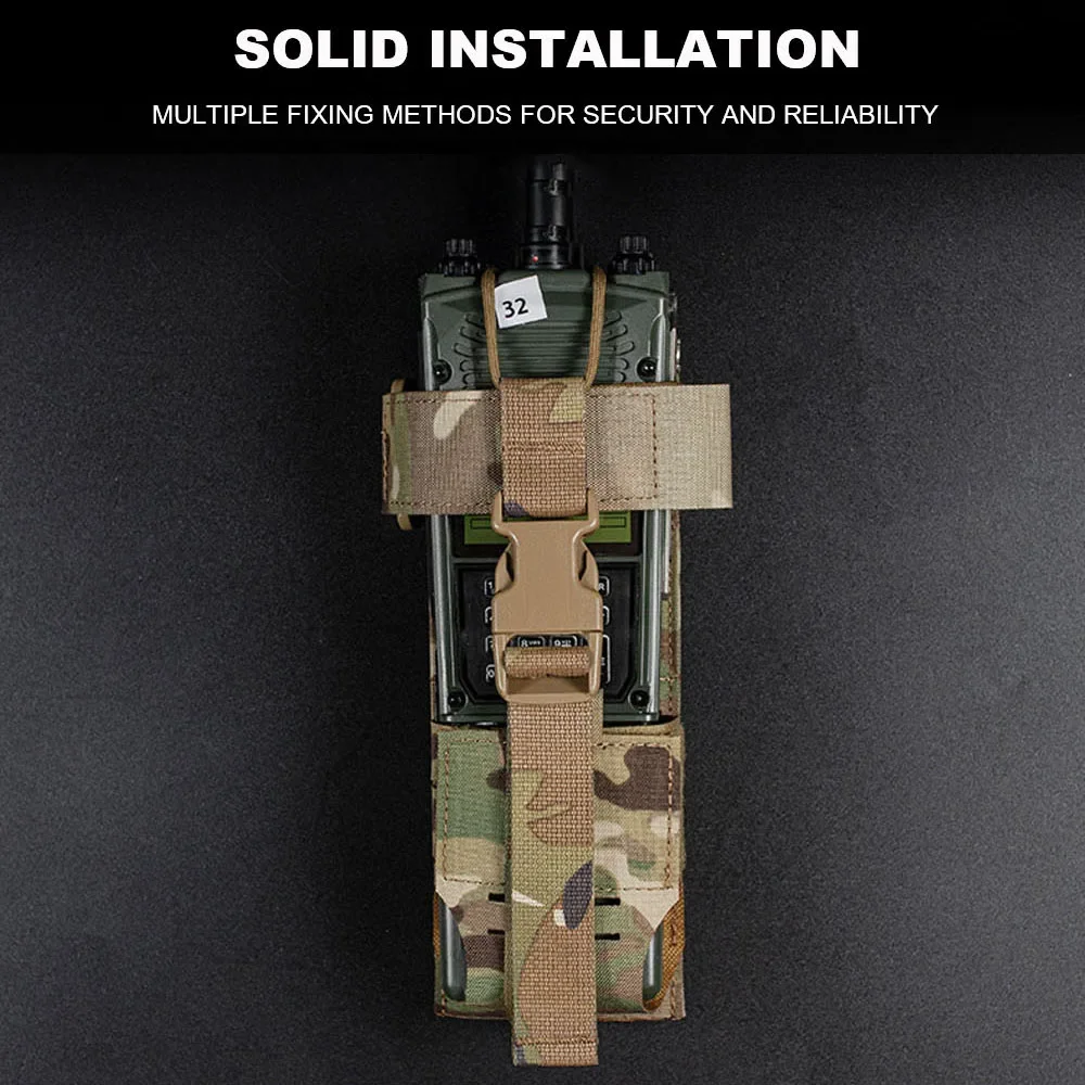 Bolsa táctica Universal para Radio Molle PRC-152/163, bolsa con soporte para Radio, bolsa para Walkie Talkie, chaleco de caza al aire libre, equipo - imagen 5
