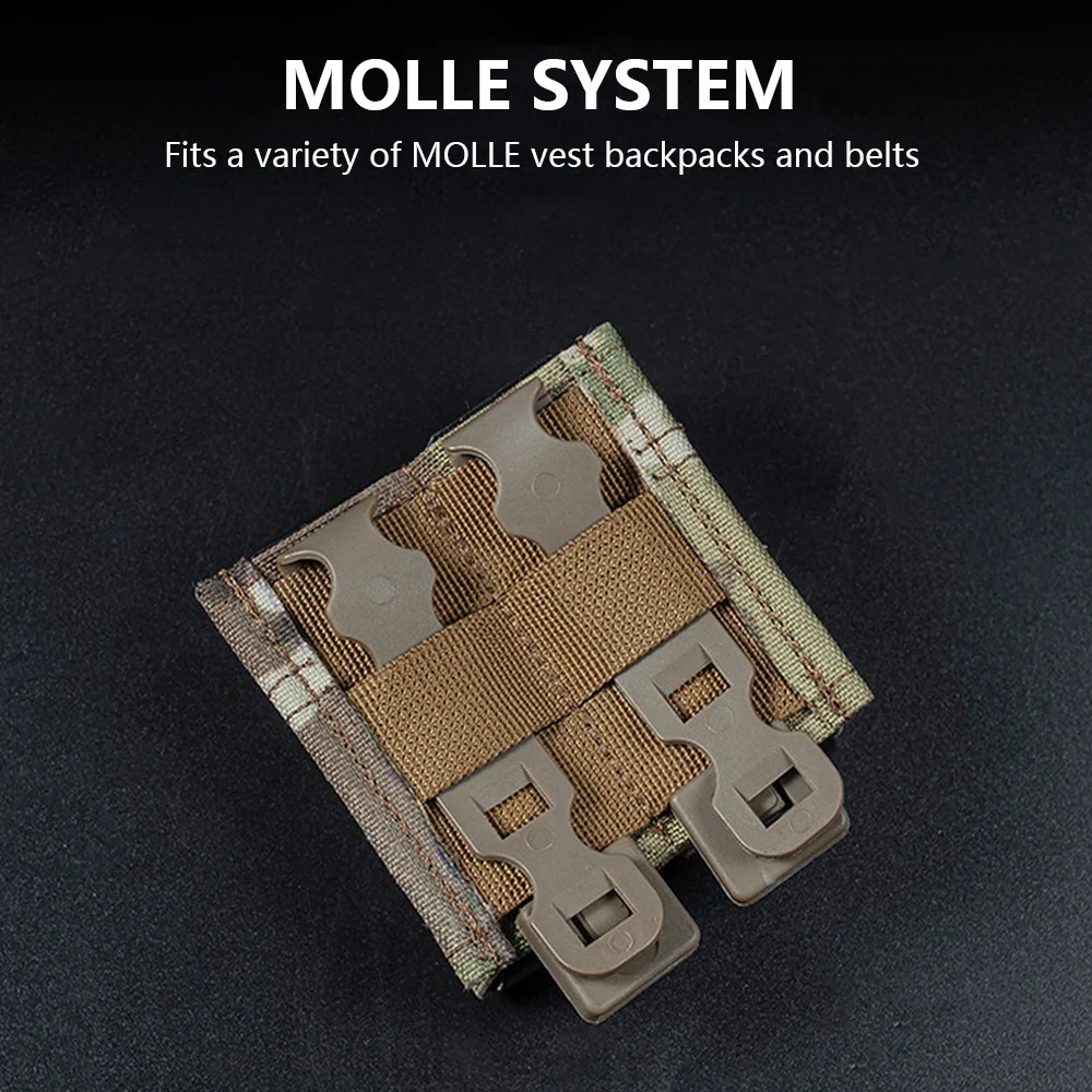 Bolsa táctica para revistas de 9mm, bolsa individual doble Molle para pistola Mag con Clip de soporte de nailon para cinturón, accesorios Airsoft de caza - imagen 3