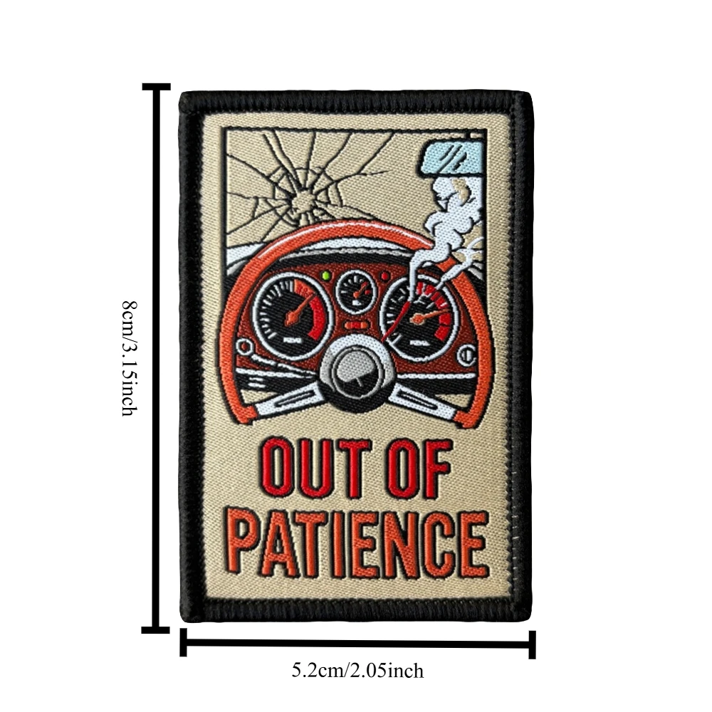 Parche de moral Out of Patience – Emblema táctico con velcro para airsoft - imagen 2