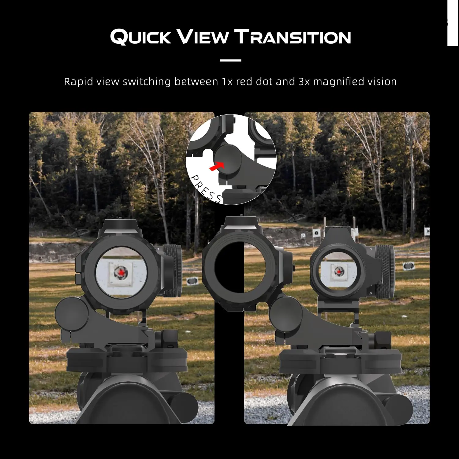 Aumento Vector Optics Maverick-III 3x22 con Cubierta de Goma, Alivio Ocular Largo, Compatible con el Visor Punto Rojo Maverick/Scrapper, AR 15. - imagen 5