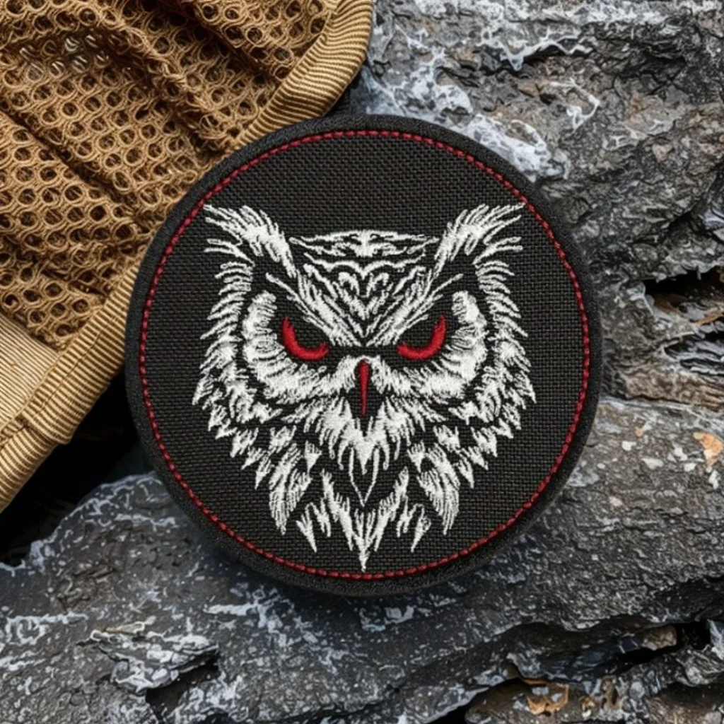 Parche con estampado de búho, insignia de moral táctica, gancho y bucle impreso, mochila, ropa, parches adhesivos decorativos para ropa - imagen 2