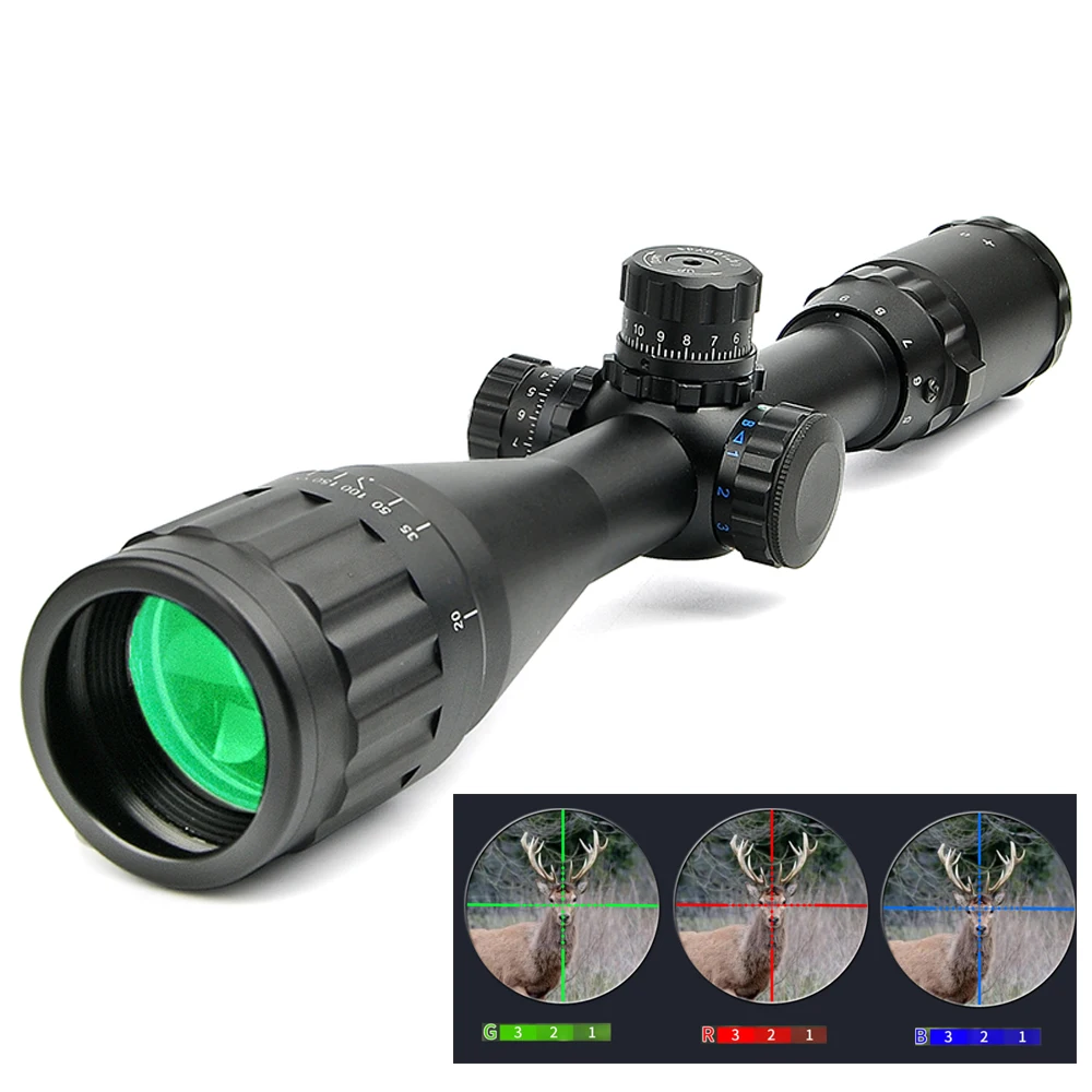 Visor para rifle táctico retícula iluminada RGB con montaje Picatinny