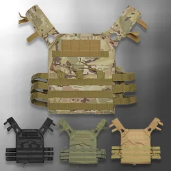 Chaleco protector táctico militar, chaleco a prueba de balas para exteriores, equipo de caza a bordo JPC Molle ligero y ajustable