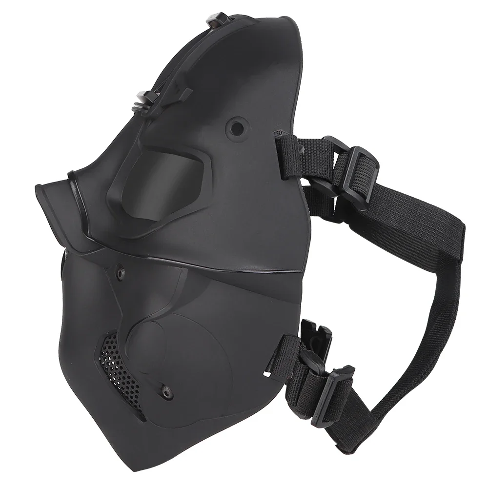 Máscara táctica lente gris cara completa calavera Painball máscara protectora para juego de guerra Cs fiesta de disfraces de Halloween Cosplay - imagen 4