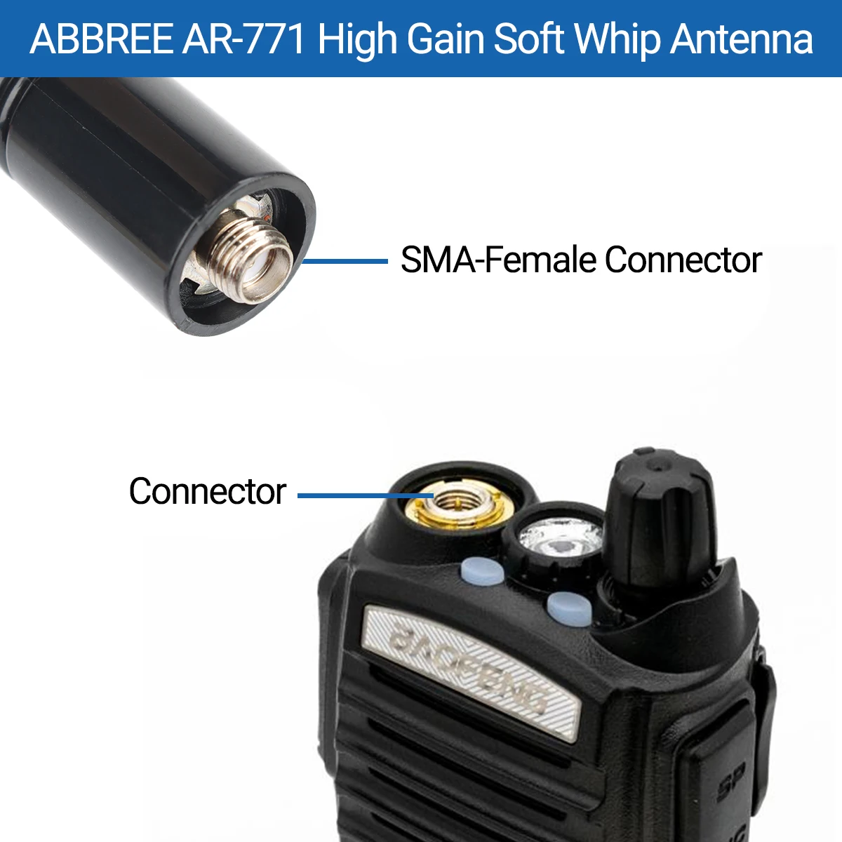 AM-771 Antenna Tri Band 144/220/430MHz SMA-Female For Quansheng UVK5 UVK6 UV5R Plus Baofeng M5R UV17M UV13M Rt-830 Walkie Talkie - imagen 5