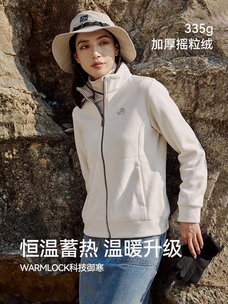 PELLIOT-suéter de lana de otoño para mujer, cárdigan de lana de cordero para hombre, chaqueta para exteriores, abrigo cálido - imagen 3