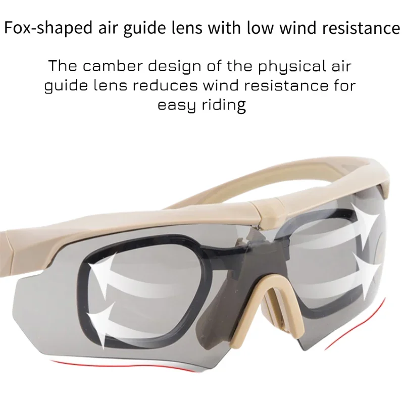 Gafas tácticas gafas CS para exteriores gafas de sol polarizadas gafas de montar a prueba de explosiones y a prueba de viento - imagen 3