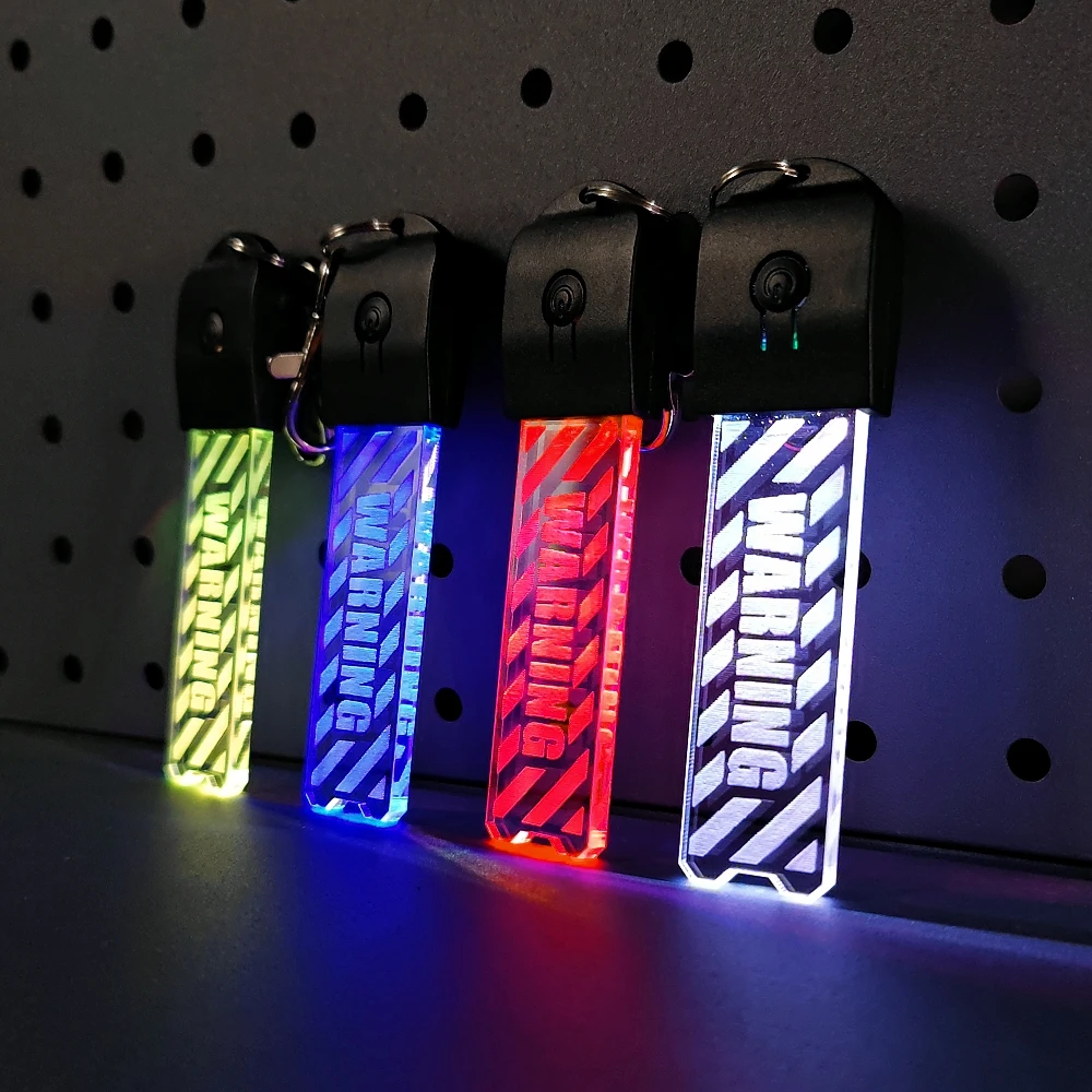 Llavero táctico con función intermitente de advertencia, luz Led que cambia de Color, puntas de seguridad portátiles recargables, tira de luz brillante - imagen 2