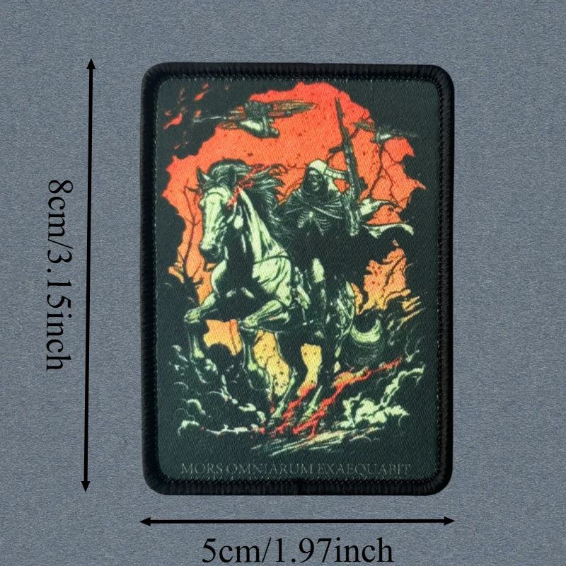 La muerte es igual a todos los parches con estampado de calavera, insignia de moral con gancho y bucle táctico, pegatinas decorativas para mochila, parches para brazalete para ropa - imagen 3