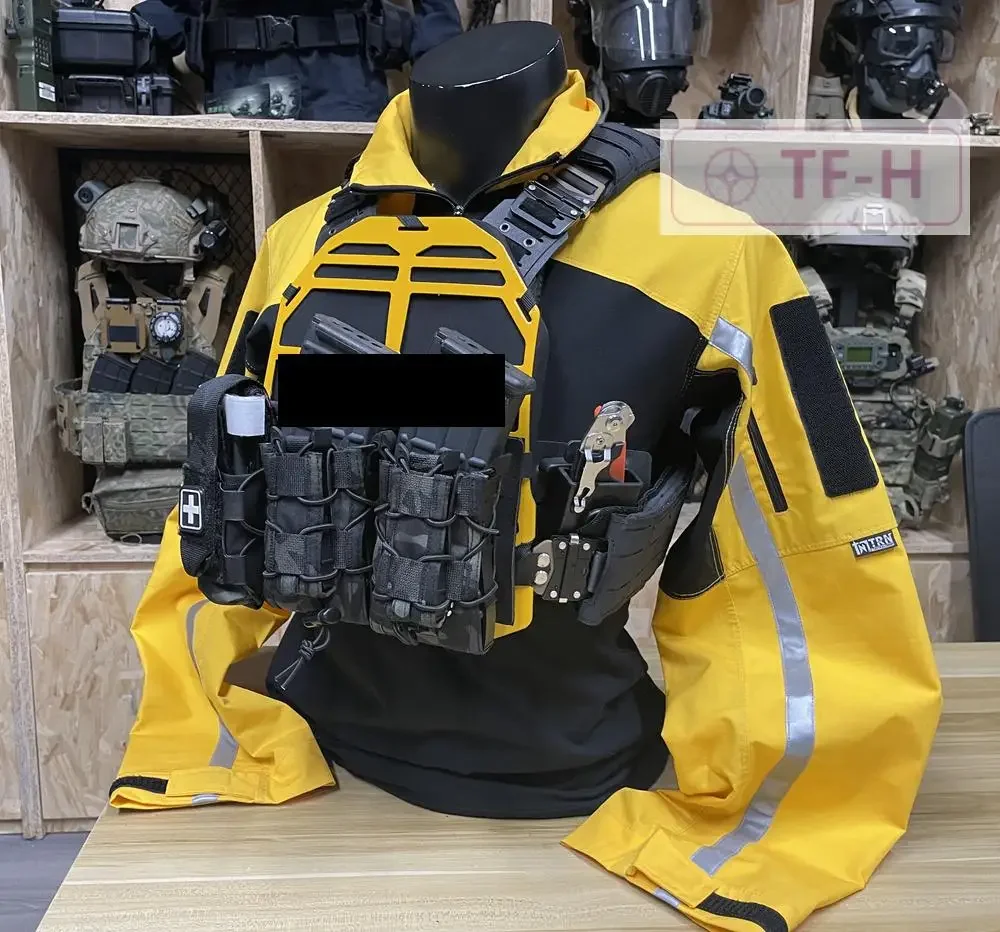 Uniforme de entrenamiento táctico naranja/amarillo, camisa de Instructor de combate, tira reflectante, equipo de rescate, caza, traje transpirable de manga larga - imagen 2