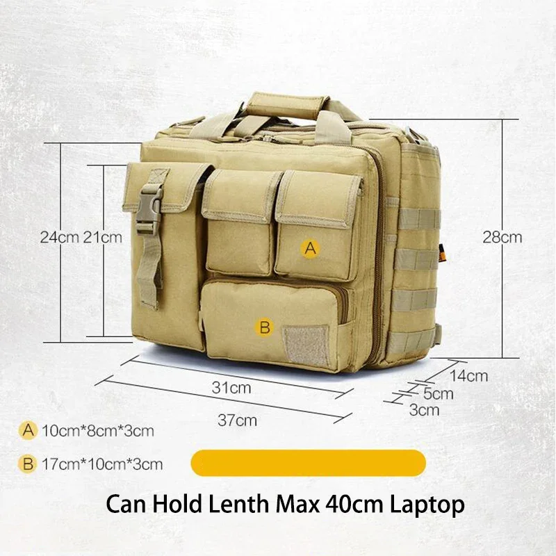 Bolsa de escalada grande para hombre, bandolera de hombro táctica de nailon, bolsos, maletín, bolsa táctica para ordenador portátil, equipo de Camping - imagen 4