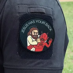 Jesús tiene tu parche táctico para la espalda, divertidos parches de gancho y bucle, brazalete, insignia de moral militar, mochila Chevron, pegatinas para chaleco