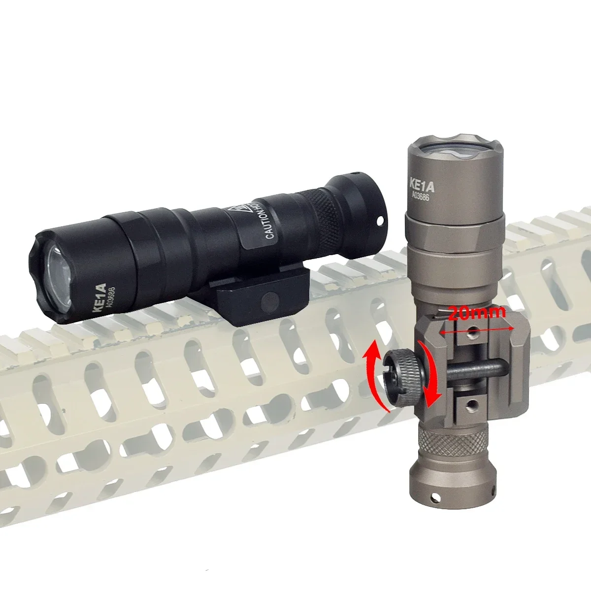 Surefire-linterna LED M300C M300B, serie M300, antorcha exploradora compatible con riel de 20MM, montaje MLOK, Base KEYMOD, luz para arma de caza M300B - imagen 4