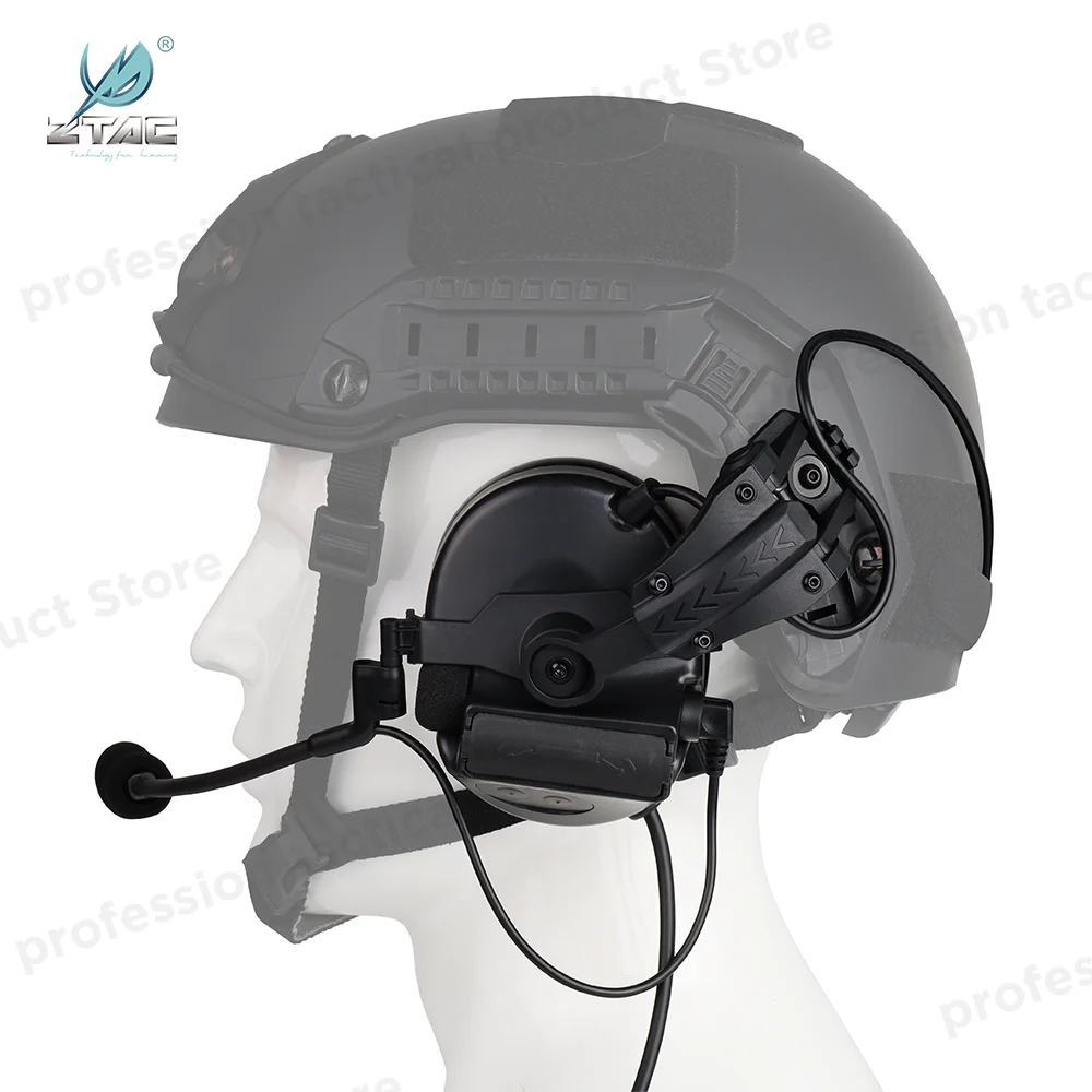 ZTAC-auriculares tácticos Airsoft, cascos duales Ptt, accesorios militares, Comta Pelto, captación de reducción de ruido, Baofeng, UV82, hunun - imagen 4