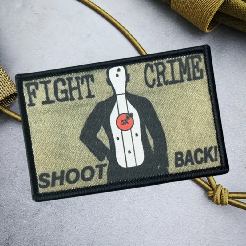 Parche con estampado de lucha contra el crimen, chaleco táctico con gancho y bucle, insignia de moral, pegatinas para mochila, parches para brazalete para ropa - imagen 4