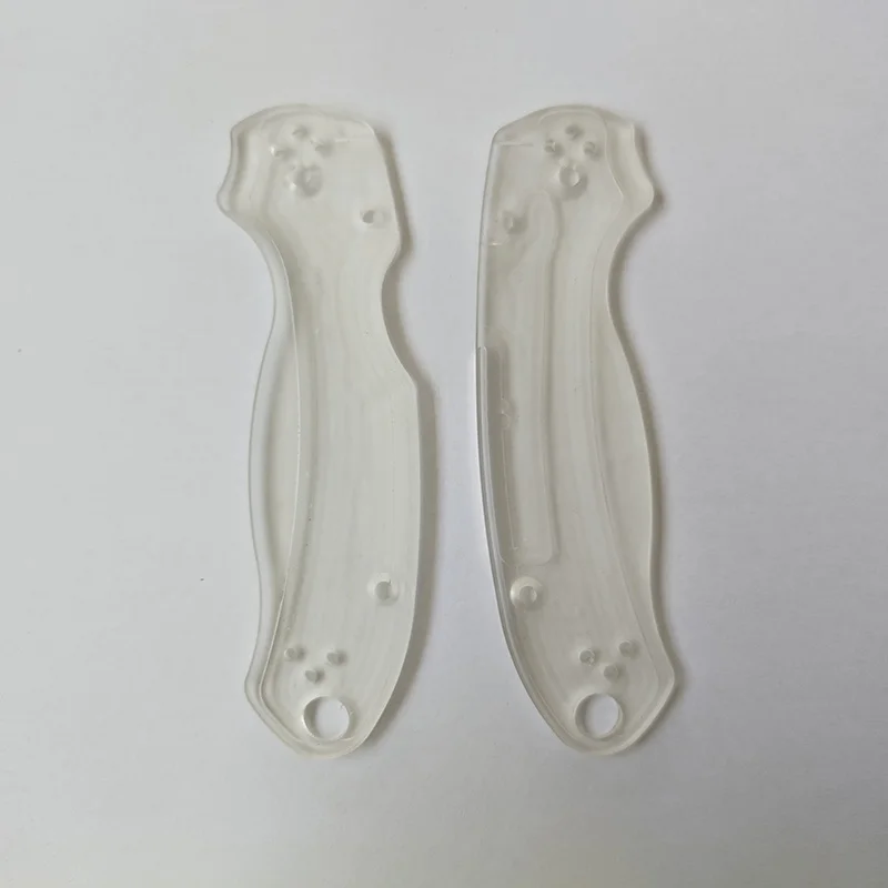 Parches de mango de escamas de cuchillo plegables de estilo acrílico transparente para cuchillos Spyderco C223, piezas de bricolaje de agarre de cuchillos Para3, 3, parabatos, 1 par - imagen 2