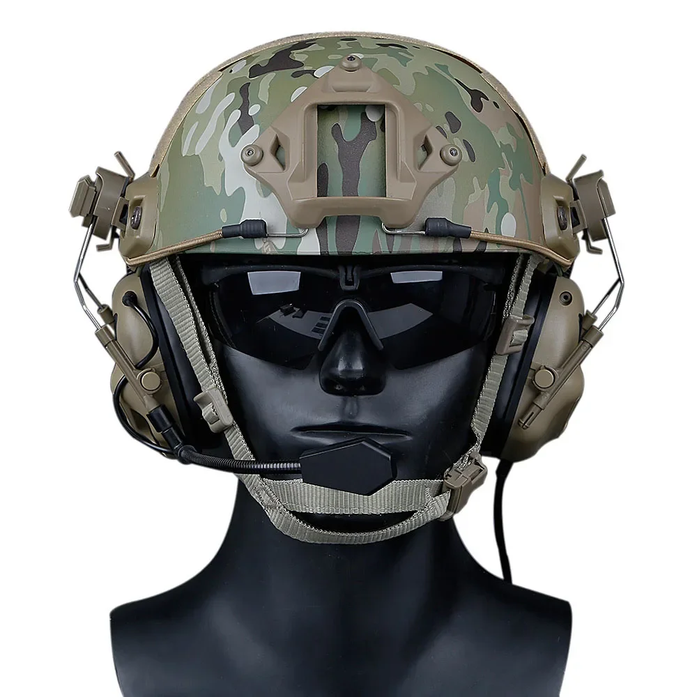 Tactical Helmet Headset with Fast Helmet Rail Adapter Communication Headset Outdoor Shooting Headphone - imagen 5
