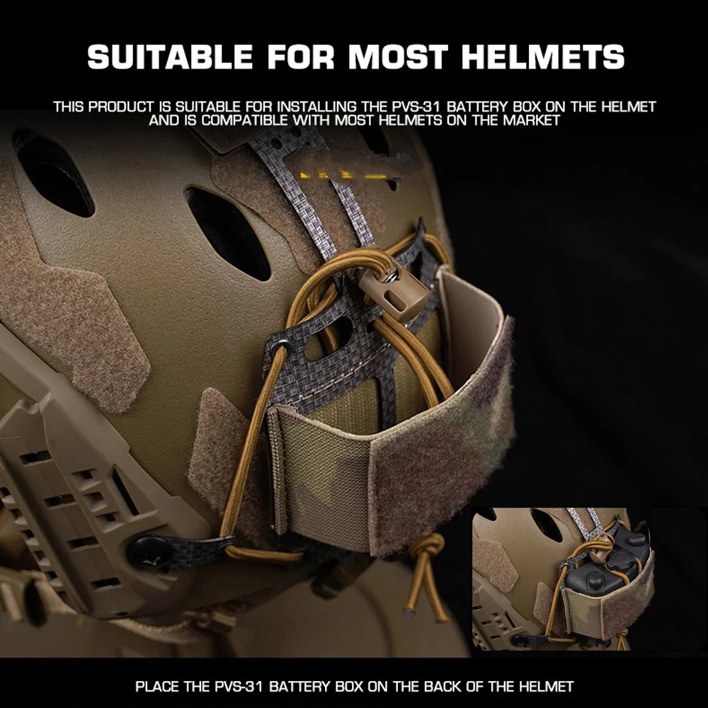 Casco táctico PVS31 funda de batería bolsa Paintball Airsoft estilo FERRO PVS-31 sistema de retención de batería accesorios para casco - imagen 3