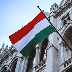 Bandera Hungría FLAGLINK tela resistente para exterior
