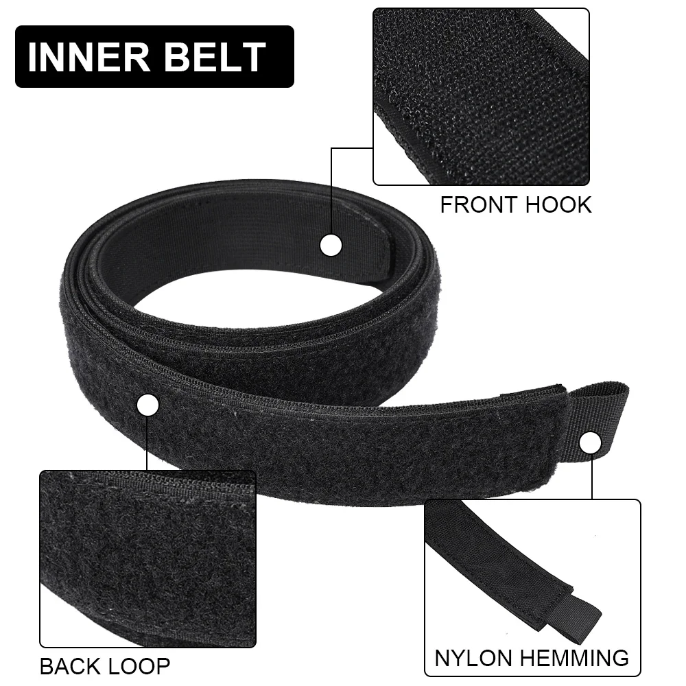 Cinturón curvo táctico con corte láser, hebilla de Metal de liberación rápida, cinturones de batalla multicamuflaje MOLLE, accesorios de ropa de caza Airsoft - imagen 5