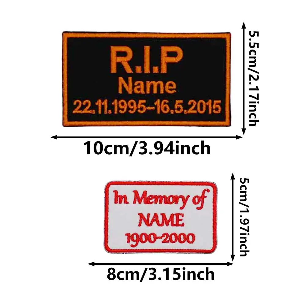 Parche bordado RIP motociclista con nombre y fecha, termoadhesivo - imagen 5