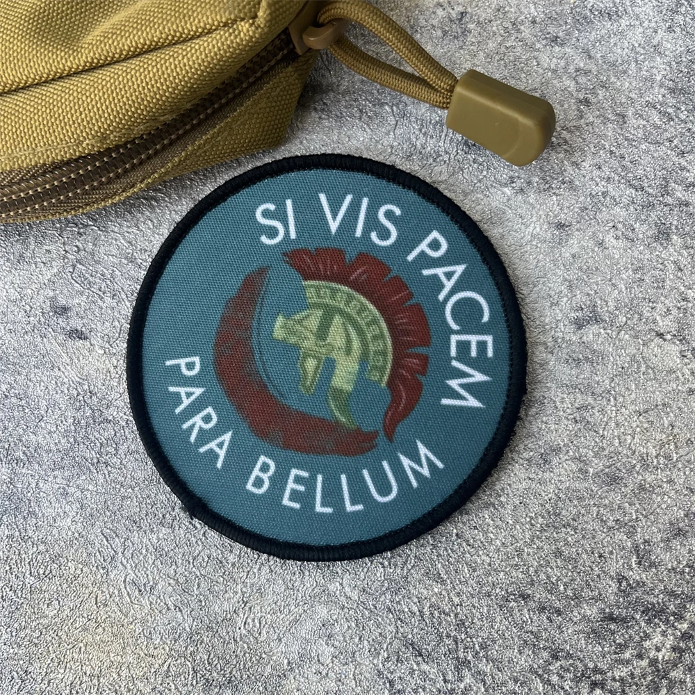 Si Vis Pacem Parabellum impreso gancho y bucle mochila pegatina para ropa insignia de moral táctica parches brazalete del ejército militar - imagen 3