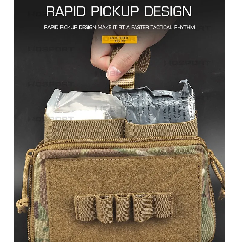 Kit de primeros auxilios táctico EDC, bolsa médica, cinturón de cintura, bolsa de herramientas de supervivencia para acampar de emergencia, organizador de linterna - imagen 5