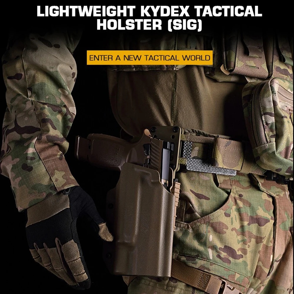 Lightweight Kydex funda para Sig P320 /.40/CARRY/Full Size/LEGION/M17/M18 Militar 9mm Mag Airsoft funda con linterna X300u - imagen 5