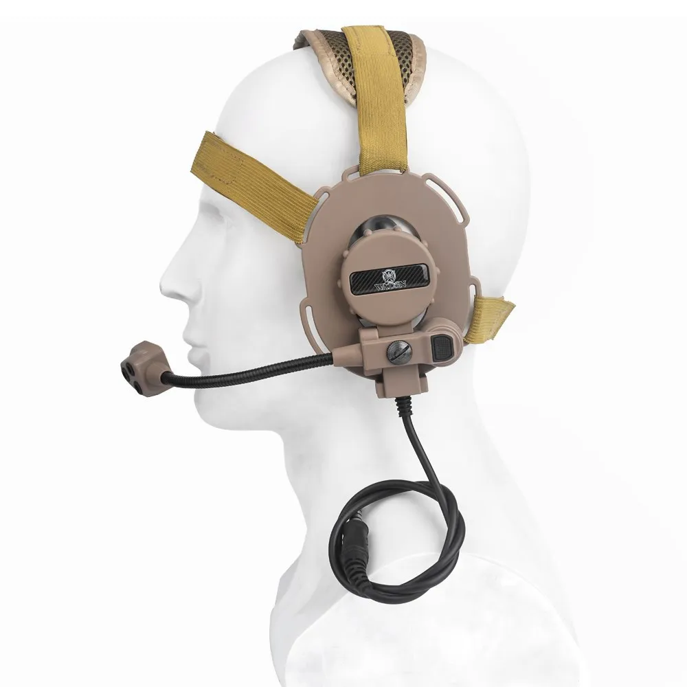 WADSN-auriculares militares de tiro Bowman III, cascos tácticos con micrófono brillante para caza, protección auditiva - imagen 3