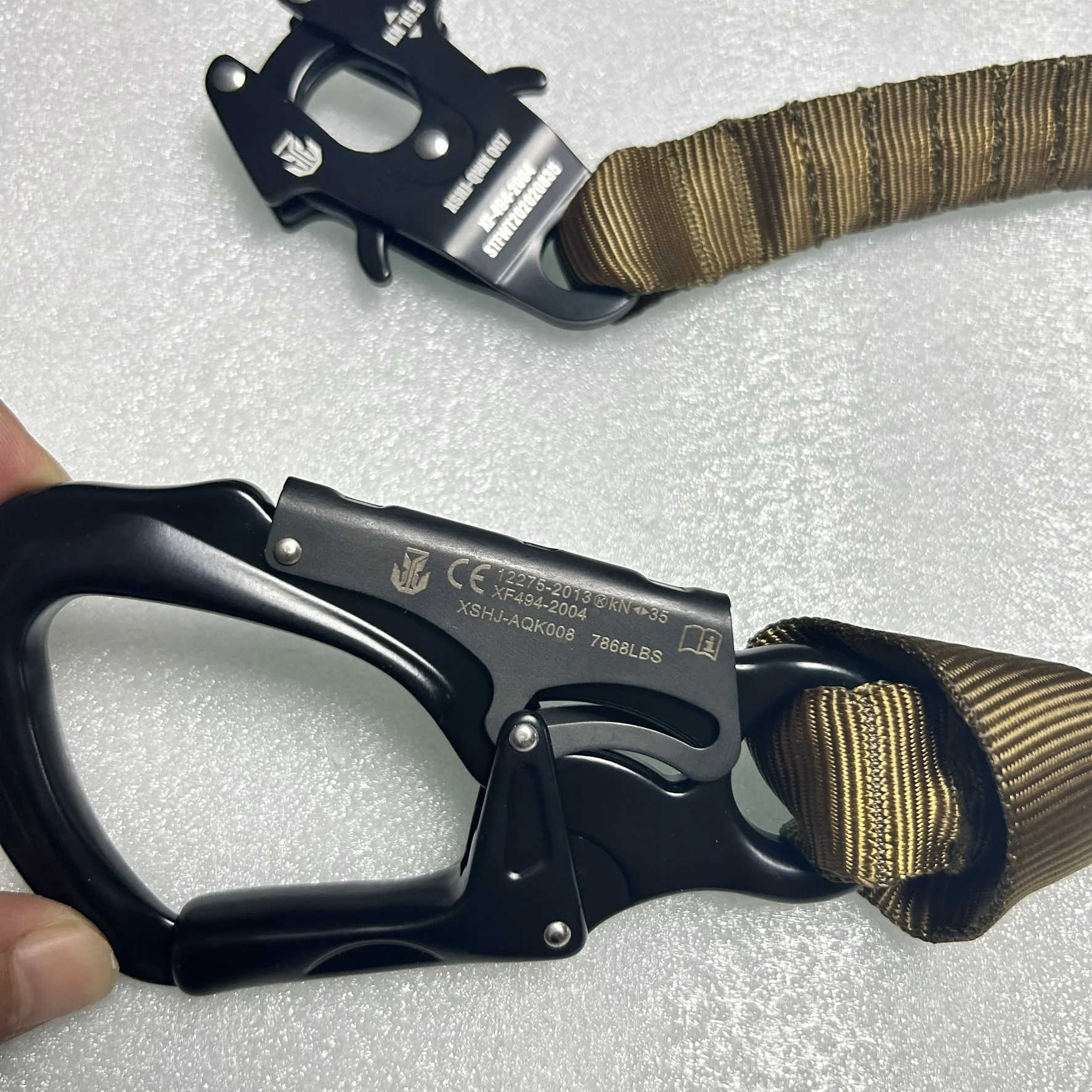 Cordón táctico de retención Personal, hebilla en d, cuerda de seguridad elástica de liberación rápida, hebilla colgante de doble cabeza - imagen 4