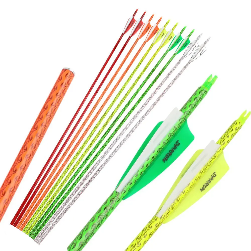 Flechas de carbono 30 "ID6.2mm tiro con arco SP500 flecha paletas de goma sin punta para tiro tradicional caza arco tiro con arco - imagen 4
