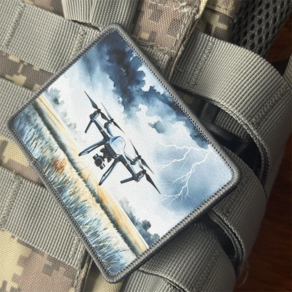 Parches de gancho y bucle impresos UAV Drone Chevron para ropa, parches de insignia de moral táctica, equipo, mochila, sombrero, Etc. - imagen 5